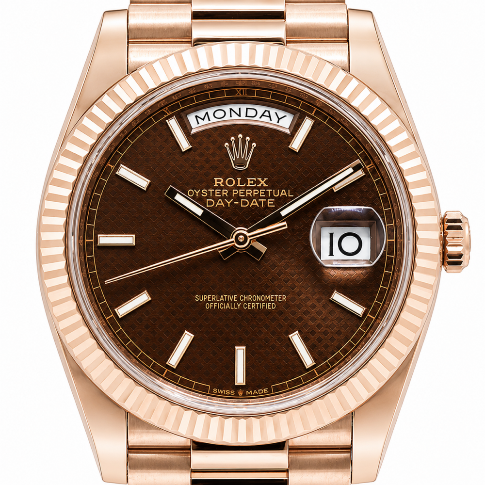 Rolex Day-Date 40MM 228235 18K Rose Gold Chocolate Dial Watch